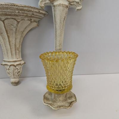 Metal Hoda Vintage Candle Holders & Shelf