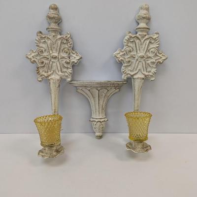Metal Hoda Vintage Candle Holders & Shelf