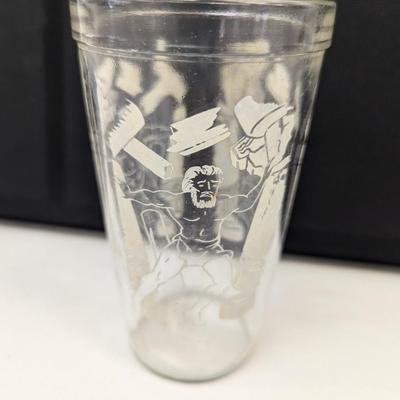 Vintage Etched Drinking Glass Samson Design