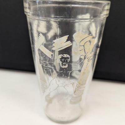 Vintage Etched Drinking Glass Samson Design