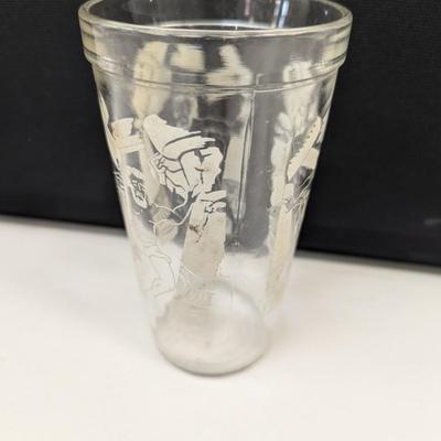 Vintage Etched Drinking Glass Samson Design