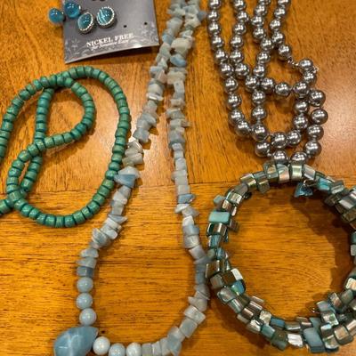 Teal/green stone jewelry