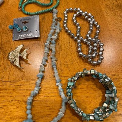 Teal/green stone jewelry