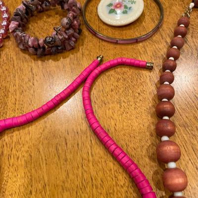 Pink necklaces