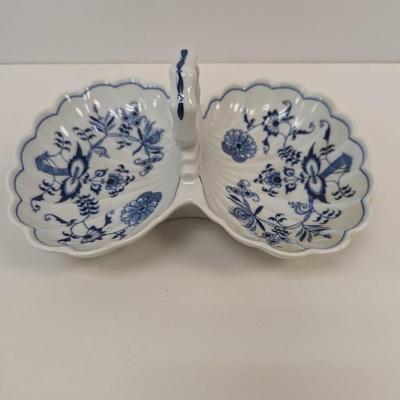 Vintage Blue Danube Open Nut Candy Dish Blue Onion Pattern