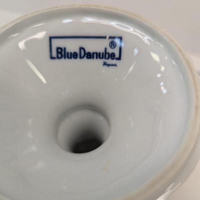 Vintage Blue Danube Candle Holders Blue Onion Pattern