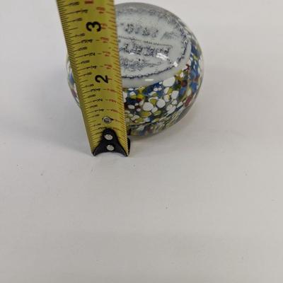 Glass Paperweight Dated 1910 "Beryl" Surface Scratches