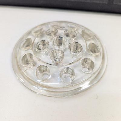 Vintage Glass 16 Hole Flower Frog