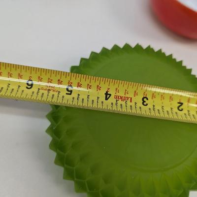 Bowls Lime Green Satin Saw-tooth Diamond Dish