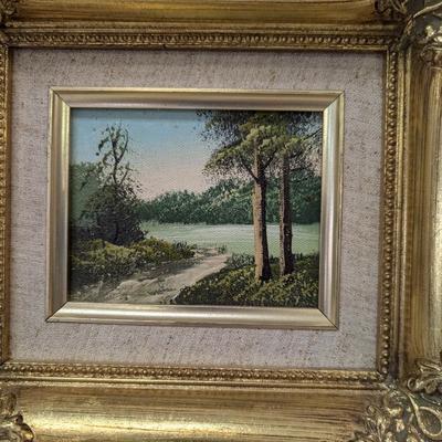 Vintage Landscape Painting Approx 9" x 11"