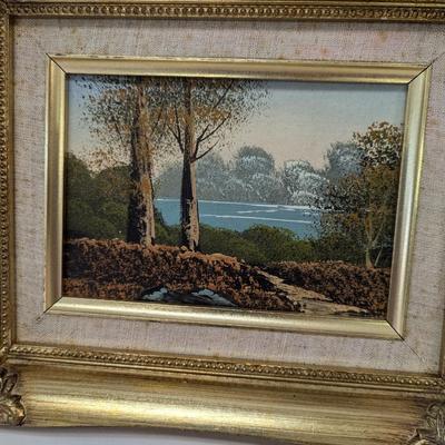 Vintage Landscape Painting Approx 9" x 11"