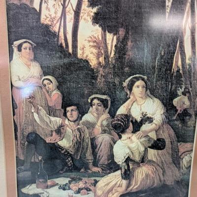 Vintage Victorian Picture Approx 22 1/4" x 18 3/4"