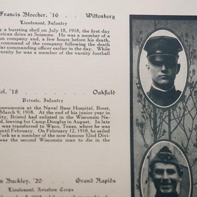 THE LIBERTY BADGER YEARBOOK 1919 1920 DEDICATION OF WISCONSIN HEROS /HISTORICAL