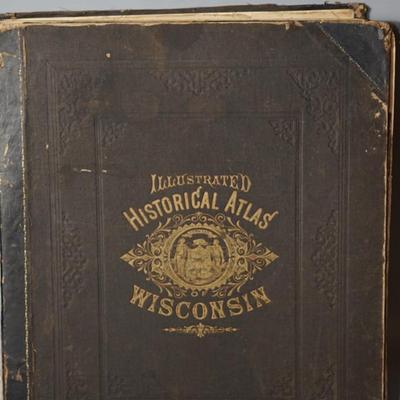 ANTIQUE ILLUSTRATED HISTORICAL ATLAS WISCONSIN 1878 MAPS, ENGRAVINGS, HISTORY