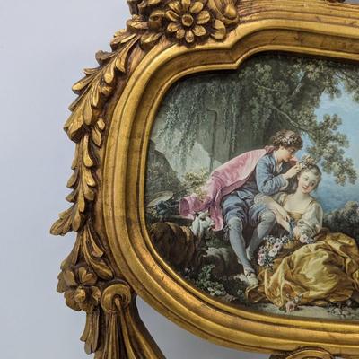 Victorian Summer Scene Print Resin Frame Approx 36 1/2" x 20"