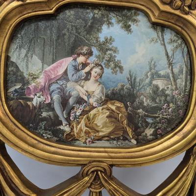 Victorian Summer Scene Print Resin Frame Approx 36 1/2" x 20"