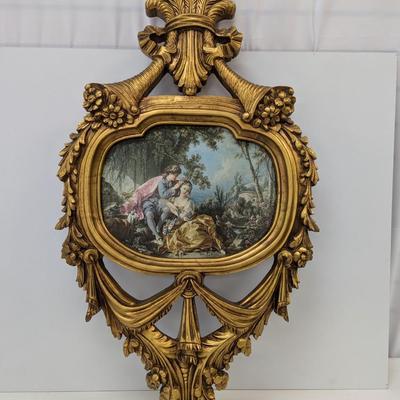 Victorian Summer Scene Print Resin Frame Approx 36 1/2" x 20"