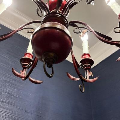Red Distressed Antique Chandelier From Miami Circle Buckhead
