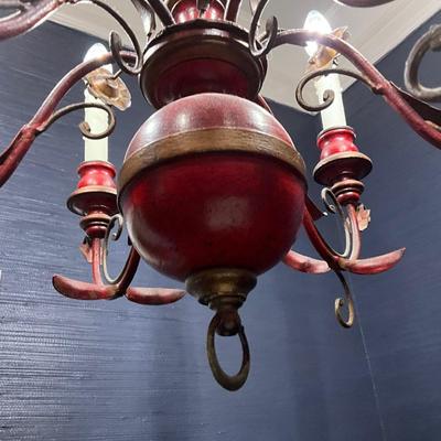 Red Distressed Antique Chandelier From Miami Circle Buckhead