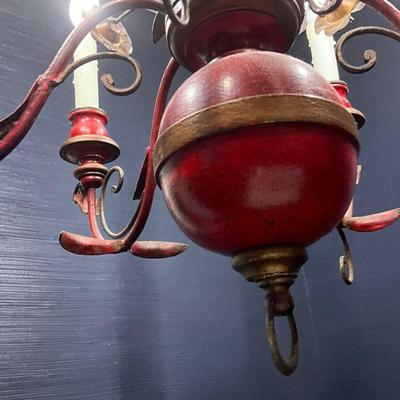 Red Distressed Antique Chandelier From Miami Circle Buckhead