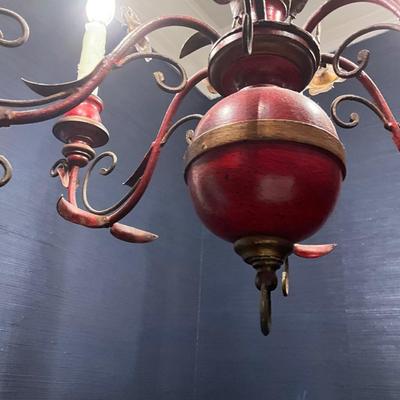 Red Distressed Antique Chandelier From Miami Circle Buckhead