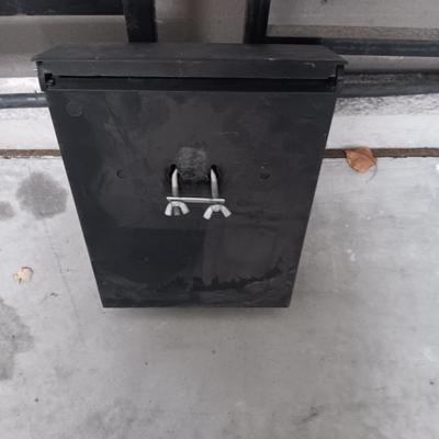 2 STEEL SIGN FRAMES AND AN INFORMATION BOX
