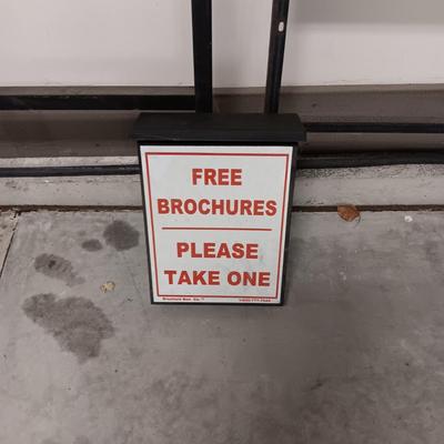 2 STEEL SIGN FRAMES AND AN INFORMATION BOX