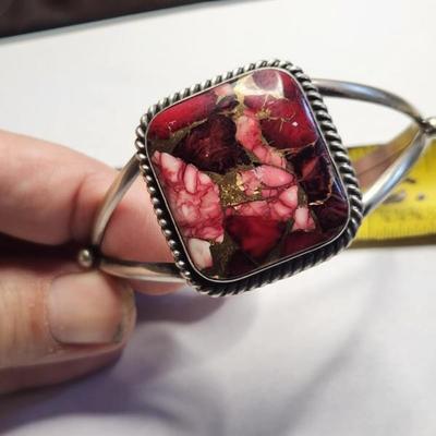 Native American Sterling Silver DAHLIA ROSE CUFF Bracelet
