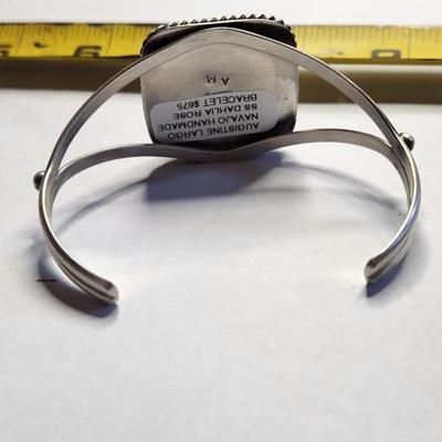 Native American Sterling Silver DAHLIA ROSE CUFF Bracelet