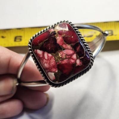 Native American Sterling Silver DAHLIA ROSE CUFF Bracelet