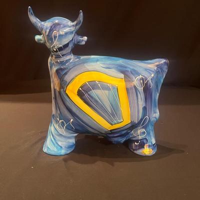 Signed Anatoly Turov Ceramic Bull (LR-MG)