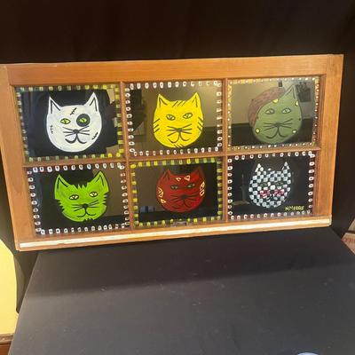 Window Frame Cat Art by N. Moore (LR-MG)