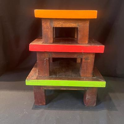 Three Wooden Stacking Tables (LR-MG)