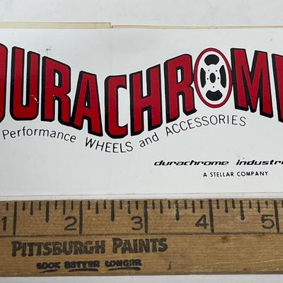 Vintage Automotive Equipment Sticker - Durachrome Performance Wheels and Accessories