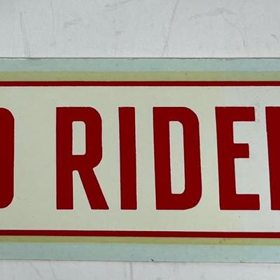 Vintage Automotive Equipment Sticker - No Riders