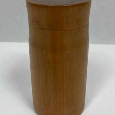 Wood Cylinder Container with lid smooth