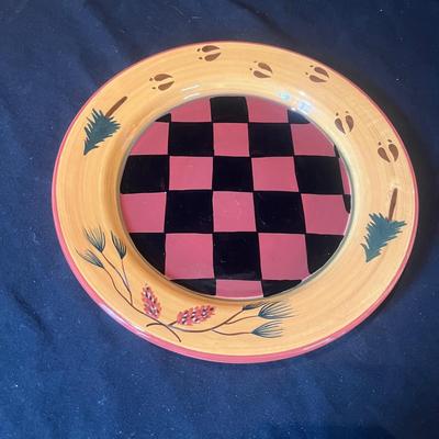 Zrike "Outpost" by S. Riggsbee White Hand Painted Dish Set (LR-MG)