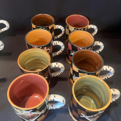 Zrike "Outpost" by S. Riggsbee White Hand Painted Dish Set (LR-MG)