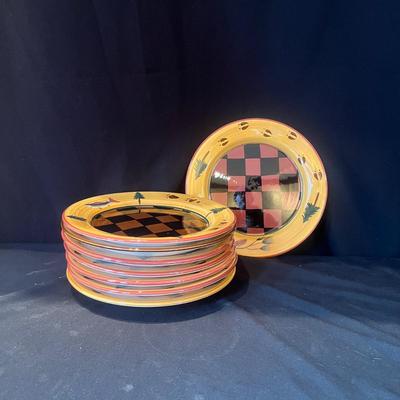Zrike "Outpost" by S. Riggsbee White Hand Painted Dish Set (LR-MG)