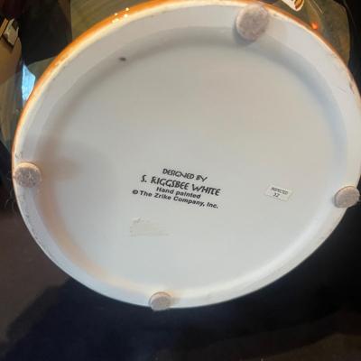Zrike "Outpost" by S. Riggsbee White Hand Painted Dish Set (LR-MG)
