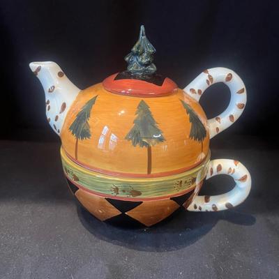 Zrike "Outpost" by S. Riggsbee White Hand Painted Dish Set (LR-MG)