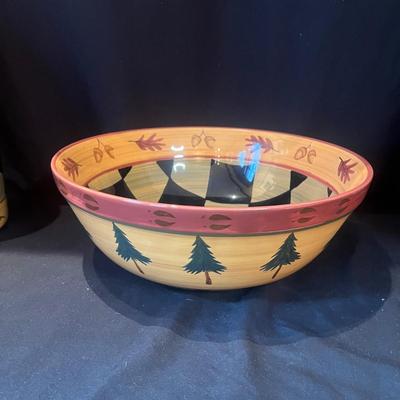Zrike "Outpost" by S. Riggsbee White Hand Painted Dish Set (LR-MG)