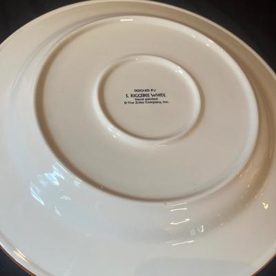 Zrike "Outpost" by S. Riggsbee White Hand Painted Dish Set (LR-MG)