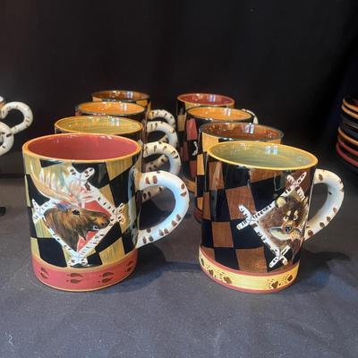 Zrike "Outpost" by S. Riggsbee White Hand Painted Dish Set (LR-MG)