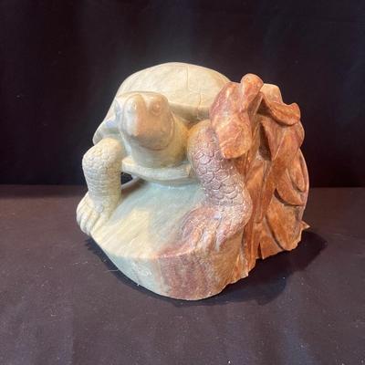 Signed, Carved Stone Turtle (LR-MG)