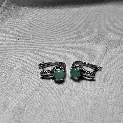 Chrysoprase Sterling Silver Earrings