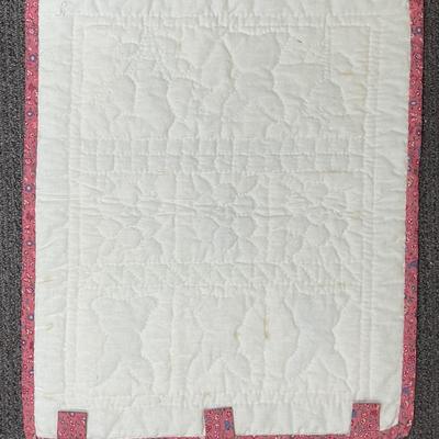 Handmade Quilted Wall Hanging Bunny Rabbits pinks blues