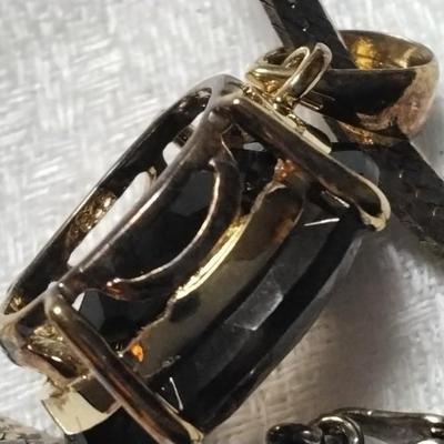 Large Impressive Smokey Topaz 24" Gold Vermeil