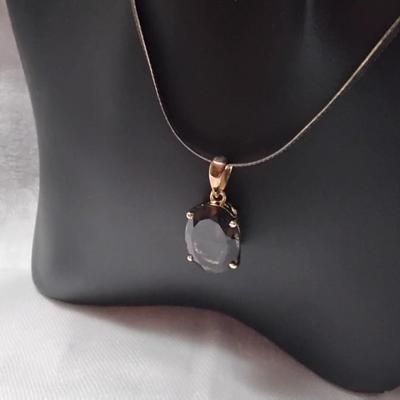 Large Impressive Smokey Topaz 24" Gold Vermeil