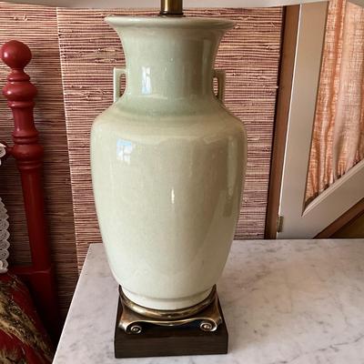 UC797 Pair of Fredrick Cooper Celadon Lamps